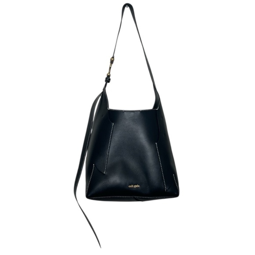 Cult Gaia‎ Simona Bag Women’s Black Leather Shoulder Purse Modern